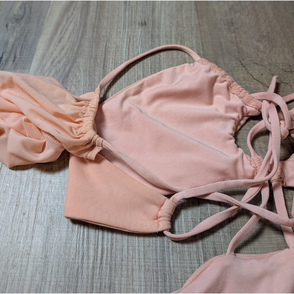 NWT Oh Polly Size 4 Mini Dress Blush Bodycon Stretch Night Out Clubbing Sexy - Picture 6 of 11